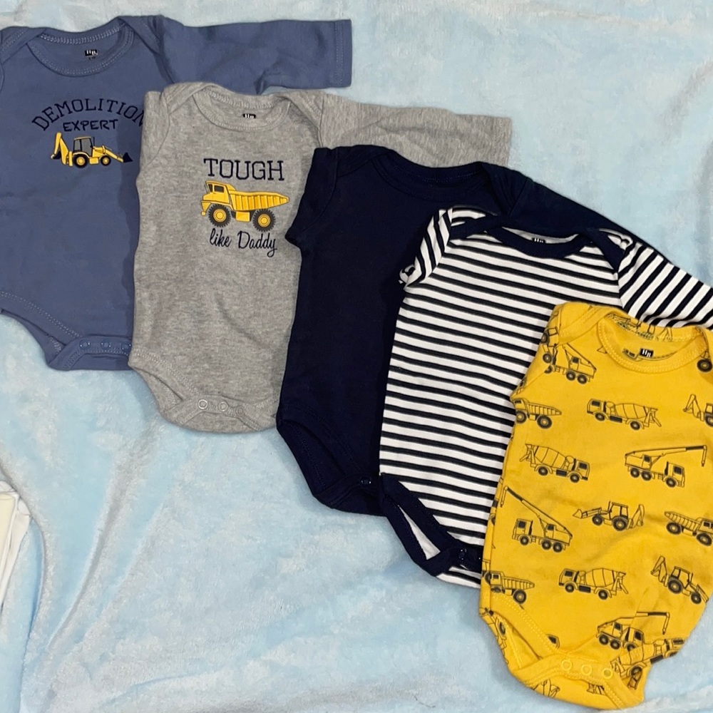 5pc long sleeve bodysuits
